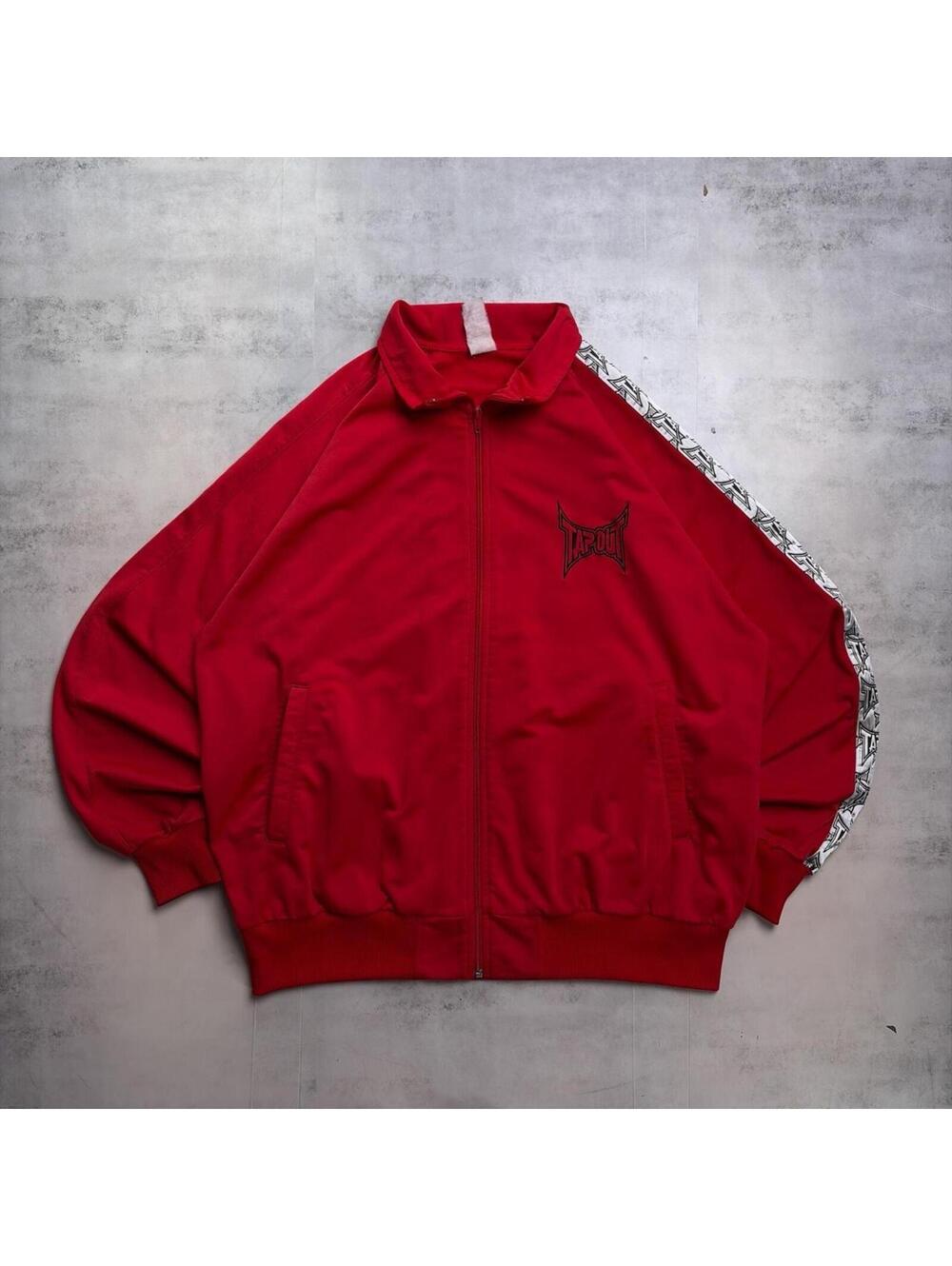 Y2K Red Tapout Grunge Skater Track Jacket